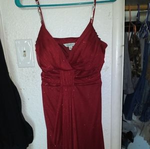 Beautiful sparkly red dress with bling spaghetti s
